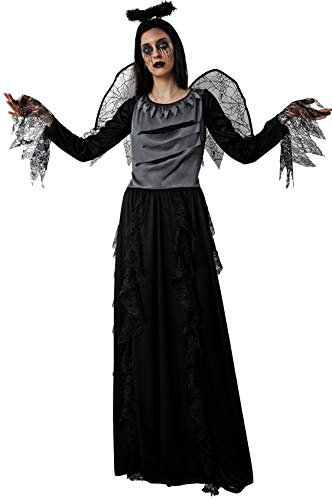 Gojoy shop-Disfraz de Ángel Caído para Adultas Mujeres Halloween Carnaval (Contiene:Diadema,vestido,Alas y Mochila de Cuerdas. Adulta L=160-170CM)