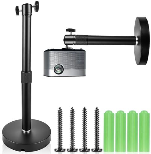 Delamiya Support de plafond universel pour projecteur, support extensible en alliage d'aluminium, pivotant à 360°, mini support de projecteur, convient pour le home cinéma, la caméra de surveillance,