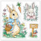 GLOBLELAND Transparente Stempel „Osterhase“ Für DIY Scrapbooking, Gartenhase, Silikon Stempelsiegel, Transparente Stempel Mit Buntem Rückseitenblatt Für Karten, Fotoalbum, Tagebuch, 3.9x3.9inch