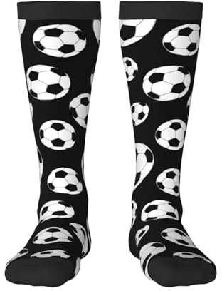 MCosu Lustige Fußballsocken für Damen und Herren, lustige Freizeitsocken, warme Wintersocken, Schwarz, 2 Schwarz, 1, Einheitsgr��e