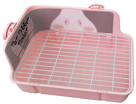 Bac à litière pour Lapin, Toilette d'intérieur Pratique pour rongeurs, Rose