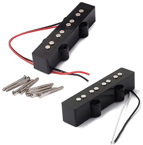 ifundom Open Style Saiten Jb Bass Tonabnehmer Set Mittel Output Jazz-bass Ersatz Pickup Inklusive Schrauben Federn Einfache Montage