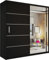 MN Furniture Victoria Modern Sliding Wardrobe One Mirror Door with Hanging Rails, Shelves Storage Bedroom Cabinet (Black, 203cm)