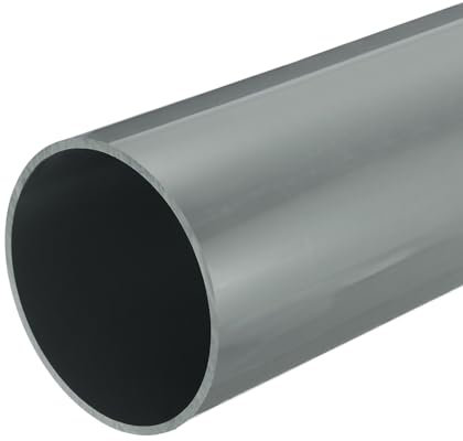 sourcing map Tube rond rigide en PVC de 131,4 mm DI 140 mm DE D 35 cm de long, gris clair résistant aux impacts pour tuyau d'eau, manchon de câble