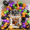 Halloween Balloon Garland Arch Kit - BOO Foil Balloon Spider, Black, Orange, Purple, Lime Green, Confetti for Indoor/Outdoor Decorations