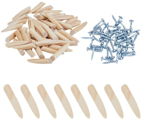 SUPERFINDINGS Satz Holz Kieferstopfen Holzdübel Taschenlochstopfen Mit Schrauben Holzschraubenstopfen Set Hardwarestopfen Für Taschenlochbohrer Zubehör Holzwerkzeug