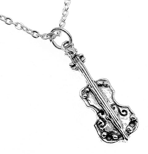 XLTEAM Lässige Halskette Anhänger Cello Anhänger Halskette für Frauen Antik Silber Farbe Party Schmuck Geburtstagsgeschenk
