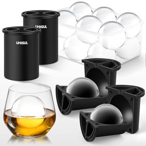 Transparente Eiswürfelbereiter, 6,3 cm, Edelstahl, kristallklar, BPA-freies Premium-Silikon-Eiswürfelformen für Whisky und Cocktails, leicht zu lösende Kugel-Eismaschine, Bourbon-Geschenke für Männer