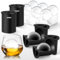 Clear Ice Cube Maker, 2.5 Stainless Steel Ice Ball Maker Mold for Whiskey & Cocktails, Non-BPA Premium Silicone Ice Cube Molds, Easy-Release Sphere Ice Maker, Bourbon Gifts for Men (2 PACK)