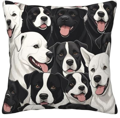 KLAMN Quadratisches Dekokissen mit Hundemotiv, mit weichen Kissenbezügen, Kissenbezug mit Einsätzen für Zuhause, Sofa, Schlafzimmer, Dekoration