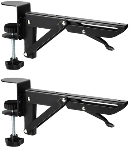 Ungtyb Metal Tabletop Extension Brackets, Metal Keyboard Bracket Side Clip, Ergonomics Desk Extender Tray, Computer Rooms Table Bracket, Study Room Desk Extender for Home, Computer Room, Study Room