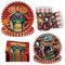 Clown Party Tableware 80 pcs Halloween Party Paper Plates, Halloween Dinner Plates Clown Theme Tableware，Halloween Party Tableware Set Including Halloween Plates, Cups, Towels, Halloween Party Decorat