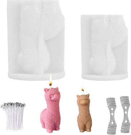 QINGYIWL Silikonformen Gießformen Alpaka 2 Stück 3D Gießform Silikon Weihnachten DIY Silikonform Kleines Alpaka Form Zum Kuchenbacken Kerzen Schokoladengips Seife, Gips, Handwerk