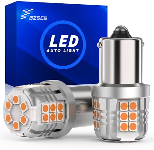 GZ5CG P21W LED Bulbs, BA15S 382 Amber Yellow Car Indicator Bulb Pack of 2
