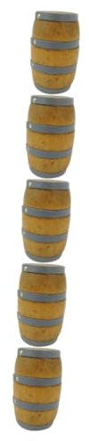 TOBBOMEY 5stücke Miniatur Holzfass Für Puppenhaus Retro Bier Und Weinfass Deko Zubehör Handbemalt Vielseitig Einsetzbar Accessoire Für Kreative Miniaturwelten
