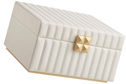 FackLOxc Moderner Schmuckaufbewahrer Mit 2 Gestapelten Tabletts Kompakte Schmucktruhe Mit Gläsern Praktischer Schmuckaufbewahrungskoffer Mit 2 Ebenen