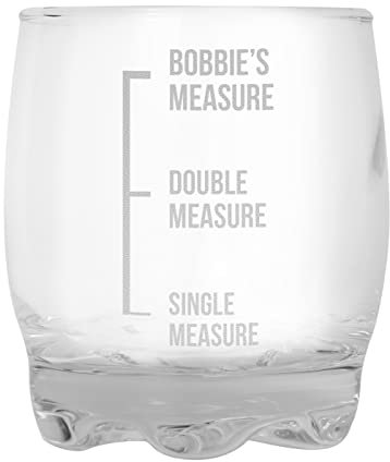 Personalised Measures Tumbler Gin Whisky Spirit Glass Tumbler Birthday Christmas