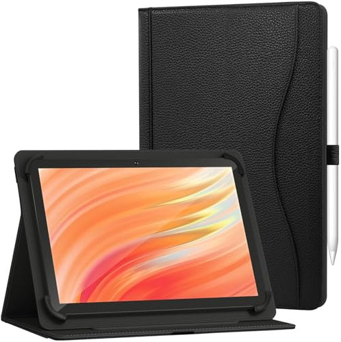 GOZOPO Funda Universal para 10,1 Pulgadas Tablet, con Bolsillo Soporte Multiángulo Funda para Doogee U11/ U11 Pro/TECLAST P50/ 9,6-11 Pulgadas Tablet (Negro)