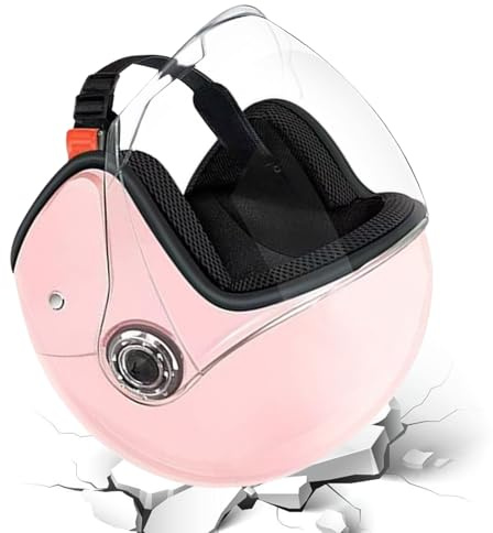 Quorvex Motorradhelme,Halbschalen Motorradhelm - Rennsport Kopfschutz Mit Klappvisier - Für Outdoor Abenteuer Pendeln Sportmotorrad Roller