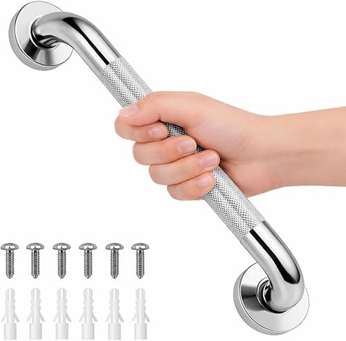 Barra de seguridad de baño Ø25 cm – Asidero ducha antideslizante de acero inoxidable AISI 304, soporte de pared para personas mayores, personas con discapacidad y asistencia en el baño