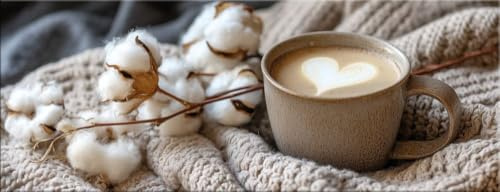 artissimo Glasbild Küche 80x30 cm Küchenbild: Kaffee Cozy Boho beige AG5750A – Bild aus Glas, Wandbild Querformat, Küchendeko skandinavisch modern