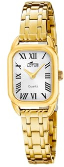 Lotus Damenuhr Analog aus Edelstahl 316l Goldfarben | Quarzwerk, Mineralglas, hohe Widerstandsfähigkeit, wasserdicht 5 ATM 19041/6 – 2GETHER, silberfarbenes Zifferblatt
