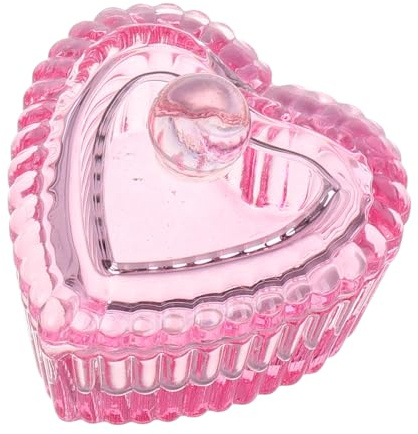 Plato Rosa en Forma de Dappen de Vidrio con Tapa | Cuenco de Cristal para Manicura, Herramientas de Manicura, Liquido para Uñas Acrilicas
