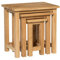 Hallowood Furniture Waverly Oak 3 Nest of Tables Massivholz Hell Eiche Nisttische Multifunktional Eiche Tisch Lampenständer & Beistelltisch Couchtisch für Wohnzimmer & Flur