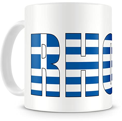 Samunshi® Rhodos Tasse für Kaffe oder Tee Geschenk für Griechenland Greece Fans Kaffeetasse Kaffeepot Teetasse Lustige Tassen zum Geburtstag weiß Keramik 300ml 300ml weiß