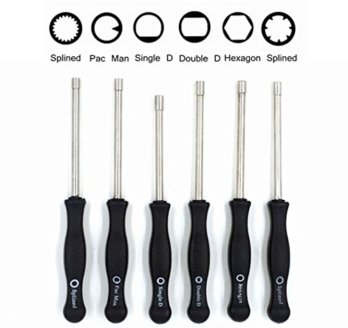 Sunreek, Set di cacciaviti di regolazione per carburatore, Pac Man, singolo D, doppio D, a esagono, scanalato a 21 denti, scanalato a 7 denti, per piccolo motore a 2 cicli (set da 6)