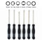 SUNREEK Lot de 6 tournevis de réglage de carburateur Pac Man, forme D, forme double D, hexagonal, 21 dents cannelées, 7 dents, pour petit moteur 2 cycles commun