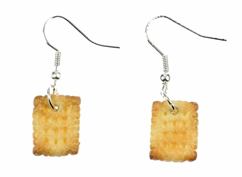 Miniblings Keks Butterkeks Ohrringe Hänger Weihnachten Cookie Plätzchen - Handmade Modeschmuck I Ohrhänger Ohrschmuck versilbert