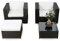 XINRO erweiterbares 10tlg. Balkon Garten Lounge Set Polyrattan - schwarz - Sitzgruppe Garnitur Gartenmöbel Lounge Möbel Set - inkl. Lounge Sessel + Hocker + Tisch + Kissen