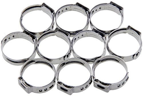 Alkan 10x 1-Ohr Schlauchschellen Edelstahl 20,9-24,1 mm | Edelstahl 1-Ohr-Klemmen, Schlauchschellen und Leitungsschellen mit Spannbereich 20,9-24,1 mm