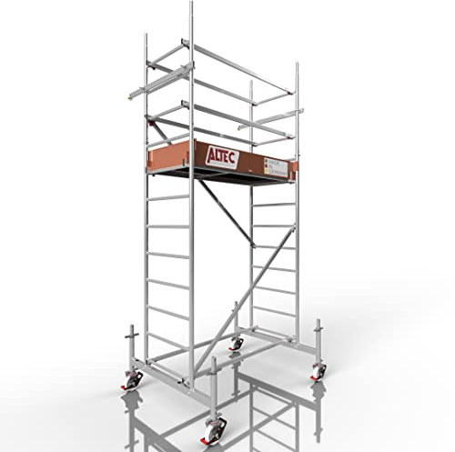 ALTEC Rollfix® 1.0 400 | 4m AH | Rollen (Ø150mm) | Standardtraverse | Made in Germany | TÜV | belastbar 200kg/m² | Alu | Norm - DIN EN 1004-1 | Baugerüst | Fahrgerüst