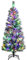 COSTWAY 5ft Pre-lit Artificial Christmas Tree, Hinged Snow Flocked Xmas Tree with 140 LED Lights, 9 Lighting Modes, Foldable Metal Stand, Holiday Decoration for Home Office Shop