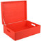 Creative Deco XL Rot Große Holzkiste mit Deckel | 40x30x14 cm (+/-1cm) | Erinnerungsbox Baby Groß Kasten Holzbox mit Deckel und Griffen | Für Dokumente, Wertsachen, Spielzeuge, Werkzeuge