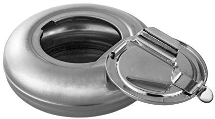 Sepilo Taschenascher Luke Aschenbecher zum Mitnehmen Taschenaschenbecher mit Ablage auf Deckelunterseite ideal für die Reise - Mini Pocket Ashtray