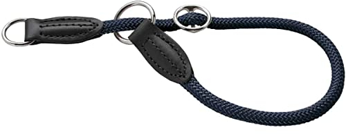 HUNTER Dressurhalsung FREESTYLE EIBY, Farbe: Blau, stufenlos verstellbar, weiches Taumaterial, mit Zugstopp, robust & langlebig, ideal für Training & Spaziergänge bei Wind & Wetter, Größe: M-L