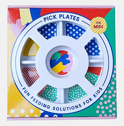 Pick Plates Assiette divisée pour enfants - Assiette à 5 compartiments - Taille moyenne