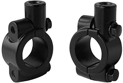 Evermotor 2 Stücke 25mm Universal Lenker Rückspiegelhalterung M10 Motorrad Lenkerhalterung spiegeladapter Halterung Halter (Schwarz)