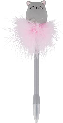 Legami - Penna a Sfera con Gatto luminoso, Inchiostro Blu, Punta da 0,7 mm, 3,5x20 cm, per Bambini e Adulti, Tema Kitty