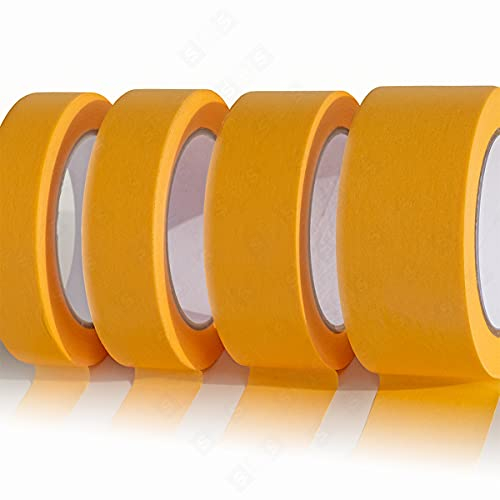 SBS Goldband 3 Rollen Professional | 50mm - 48mm x 50m | Malerband Kreppband Malerkrepp Abklebeband UV Klebeband 48mm