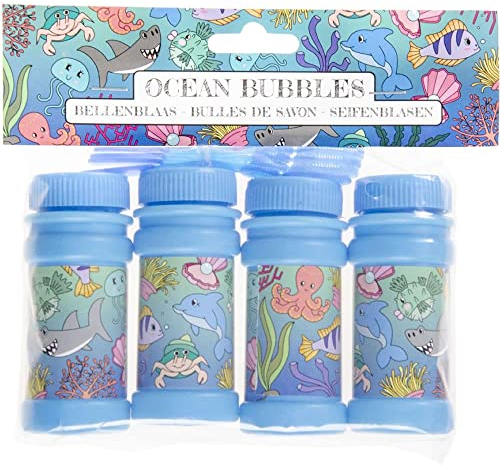 4X Seifenblasen * MEERESTIERE & Ozean * | Mitgebsel zum Tiere Kindergeburtstag, Mottoparty und Kinderparty ┃ Kinder lieben Diese Bubbles | Spiel & Spaß