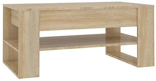 vidaXL Couchtisch Beistelltisch Wohnzimmertisch Kaffeetisch Sofatisch Teetisch Tisch mit Ablage Wohnzimmer Sonoma-Eiche 102x55x45cm Holzwerkstoff