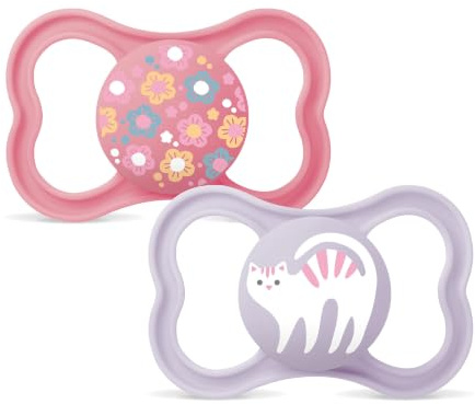 MAM Supreme Schnuller für Babys, ab 6 Monaten, mattes Rosa, 2 Stück | Mit belüftetem Schild, extra dünner und flexibler Sauger aus Skin Soft Silikon, leicht anzunehmen, mit selbststerilisierender
