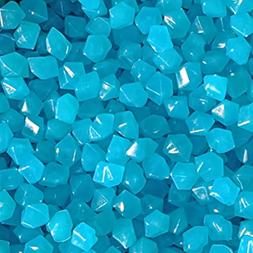 MOCNT 500 Stück Leuchtstein Leuchtende Steine Garten im Dunkeln Leuchten Kieselsteine Leuchtkiesel Floureszierende Steine für Garten Aquarium Dekoration Tiefes Blau 14x11mm