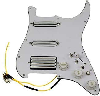 alljita Vorverdrahteter Strat Pickguard Multifunktionsschalter Mini Humbucker Pickups Kabelbaum Push Pull Single Cut