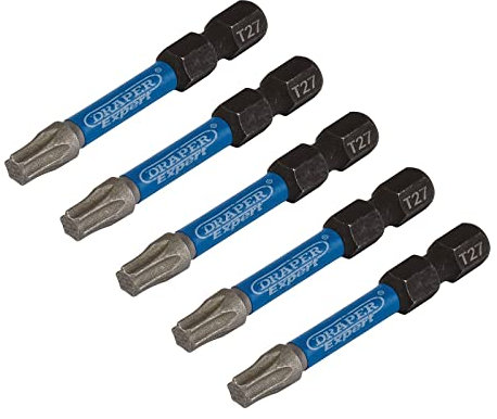 Draper 05654 TX-Star Impact Screwdriver Bits, T27 x 50mm (Pack of 5)