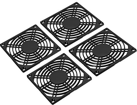 PATIKIL 92mm Fan Filter, 4 Pack ABS Plastic Ventilator Grill Protector Guard for 90X90mm Fan Protective Cover DIY, Black